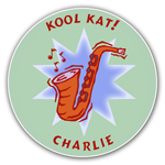 Name Doodles - Personalized Melamine Plates (Jazzy Saxophone) (GDMW-P14)